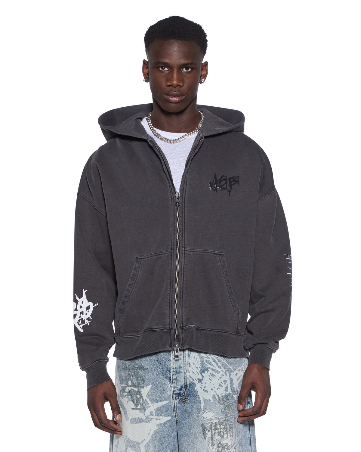 GRAFF EKCESS ZIP THRU HOODIE FADED BLACK