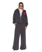 Womens Boyfriend Trakpant Washed Black Oversized Pants - Black