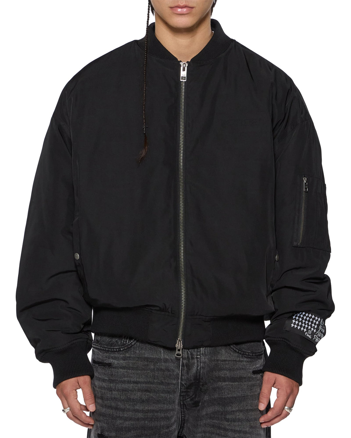 MENS INTRUDER BOMBER JACKET BLACK JACKETS