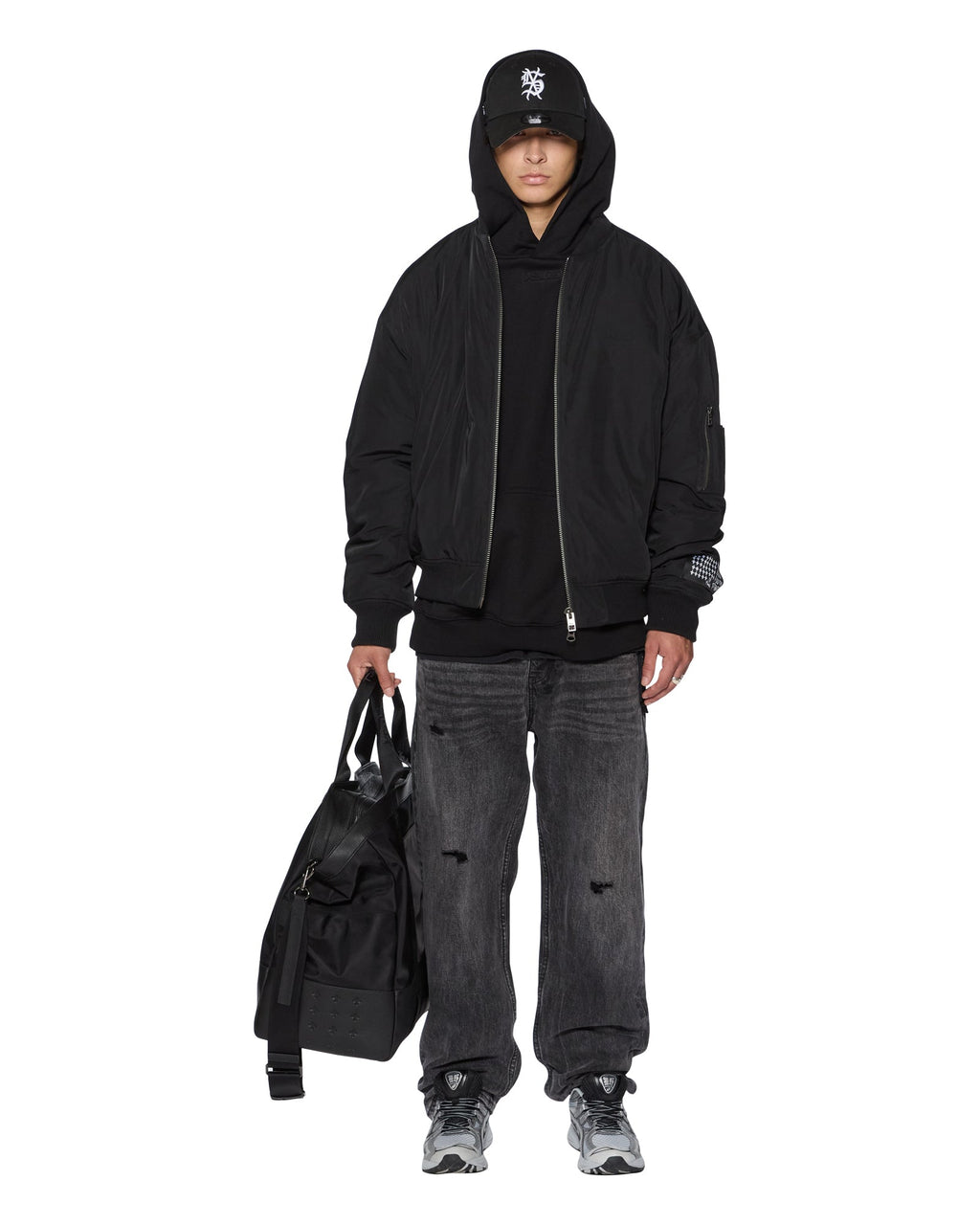 MENS INTRUDER BOMBER JACKET BLACK JACKETS