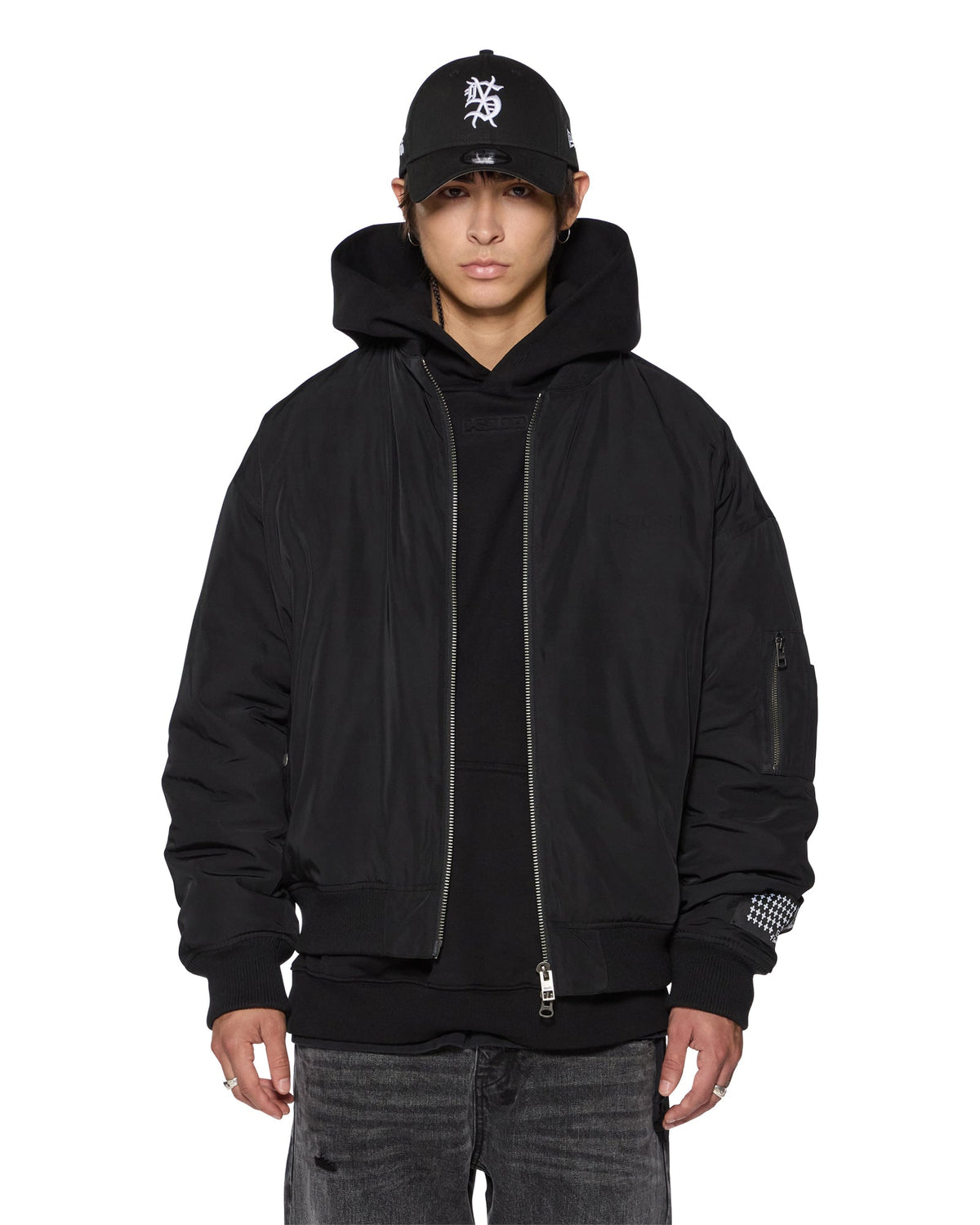 MENS INTRUDER BOMBER JACKET BLACK JACKETS
