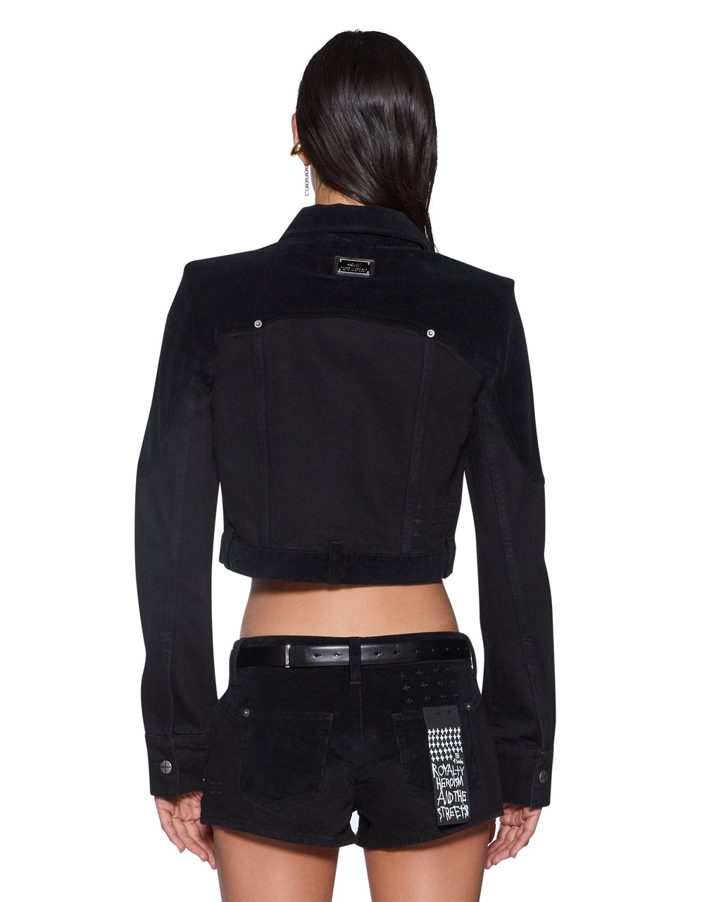 WOMENS SLIM TRUCKER JACKET SALOON BLACK JACKETS