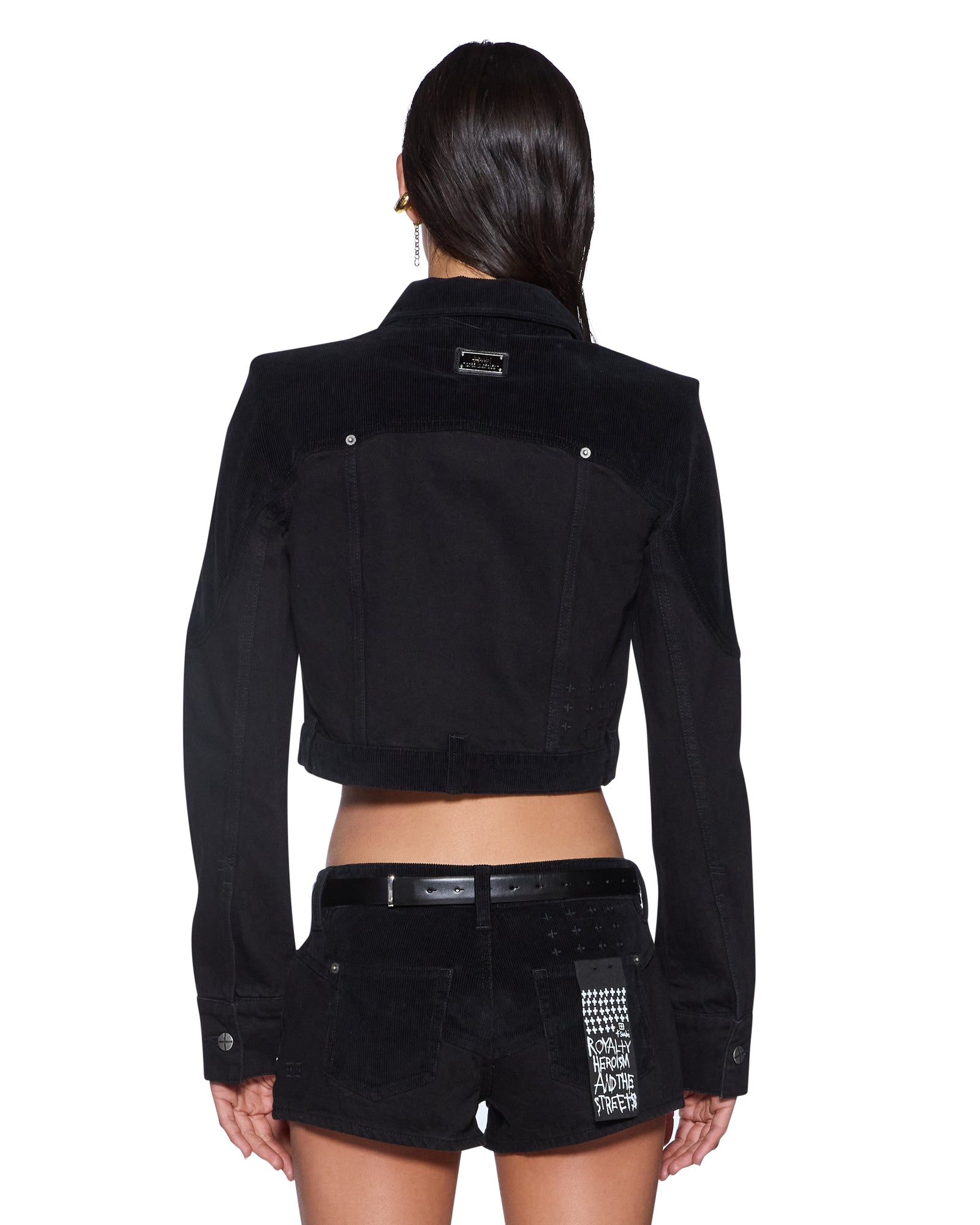 WOMENS SLIM TRUCKER JACKET SALOON BLACK JACKETS