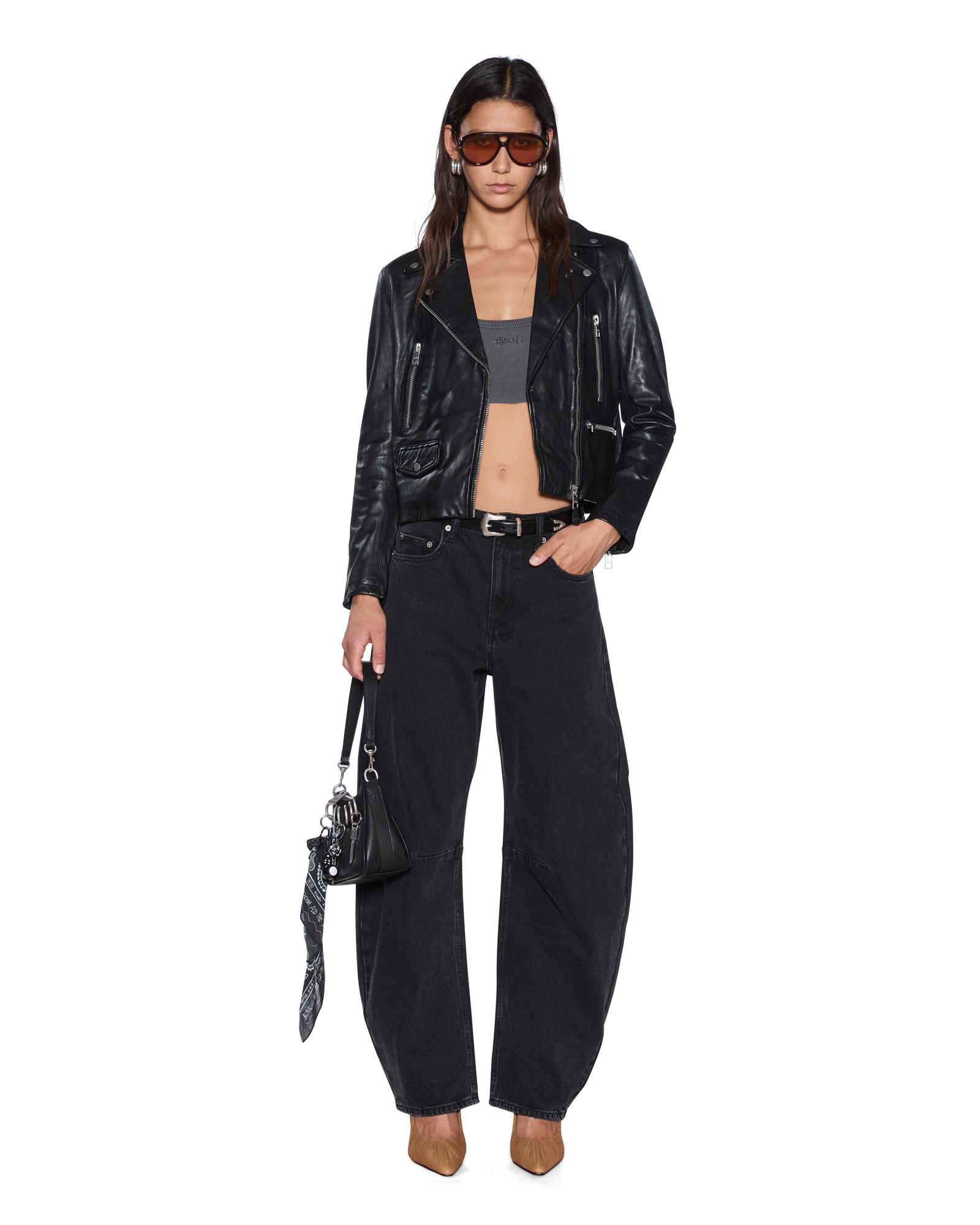 WOMENS AMPLIFY LEATHER JACKET BLACK JACKETS