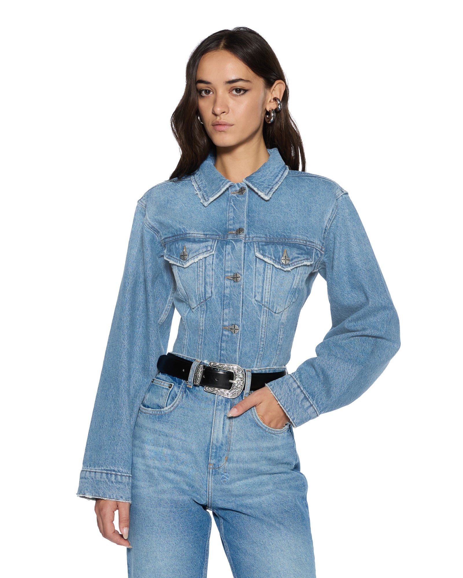 WOMENS  CINCHED JACKET CROP TRU VINTAGE FITTED JACKETS