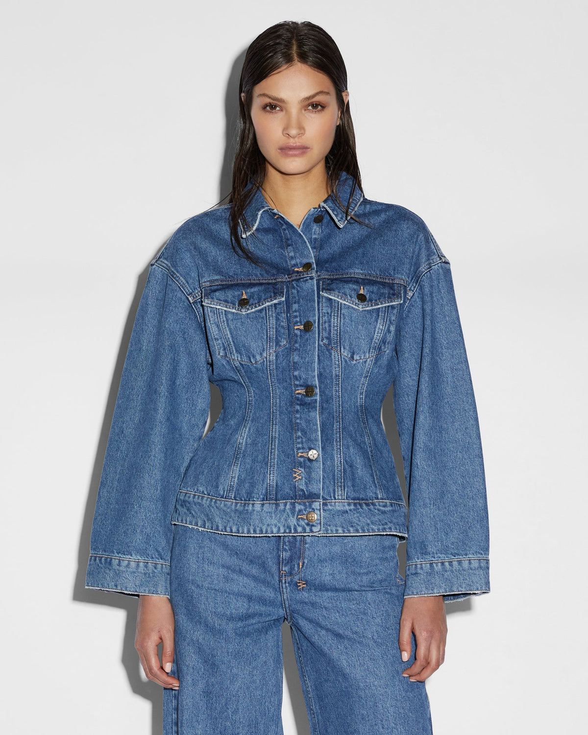 Womens Cinched Jacket Heritage Slim Jackets - Denim
