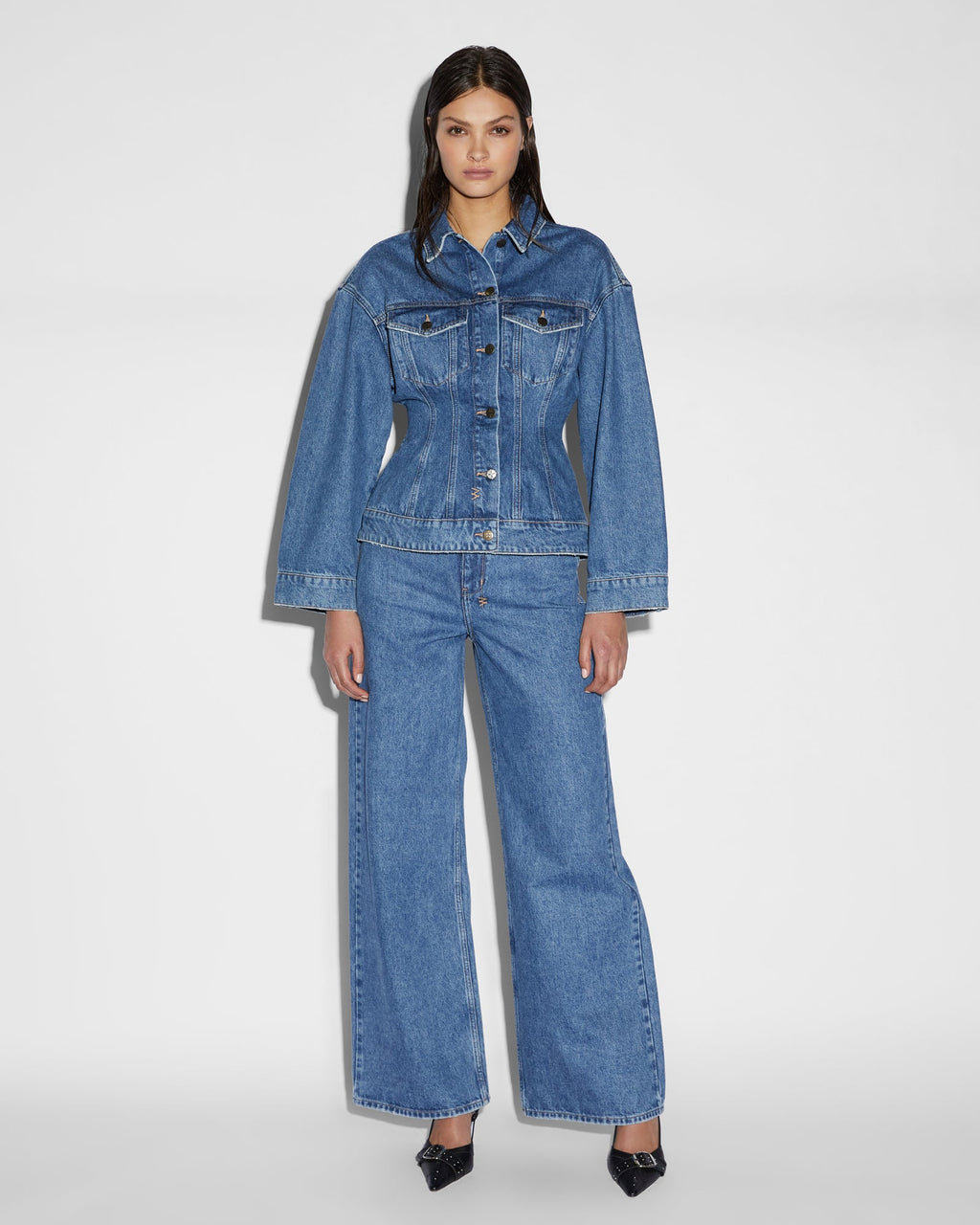 Womens Cinched Jacket Heritage Slim Jackets - Denim