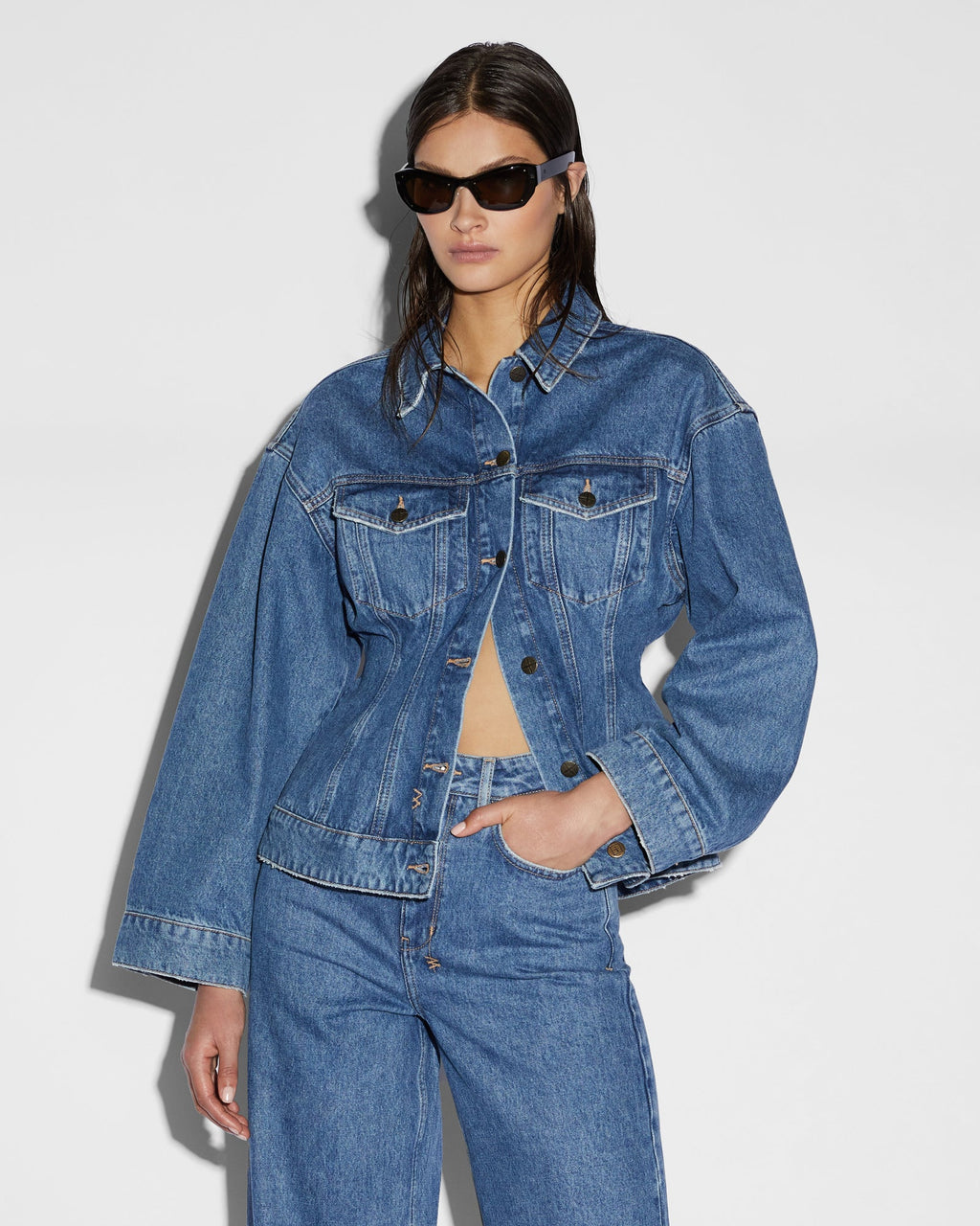 Womens Cinched Jacket Heritage Slim Jackets - Denim