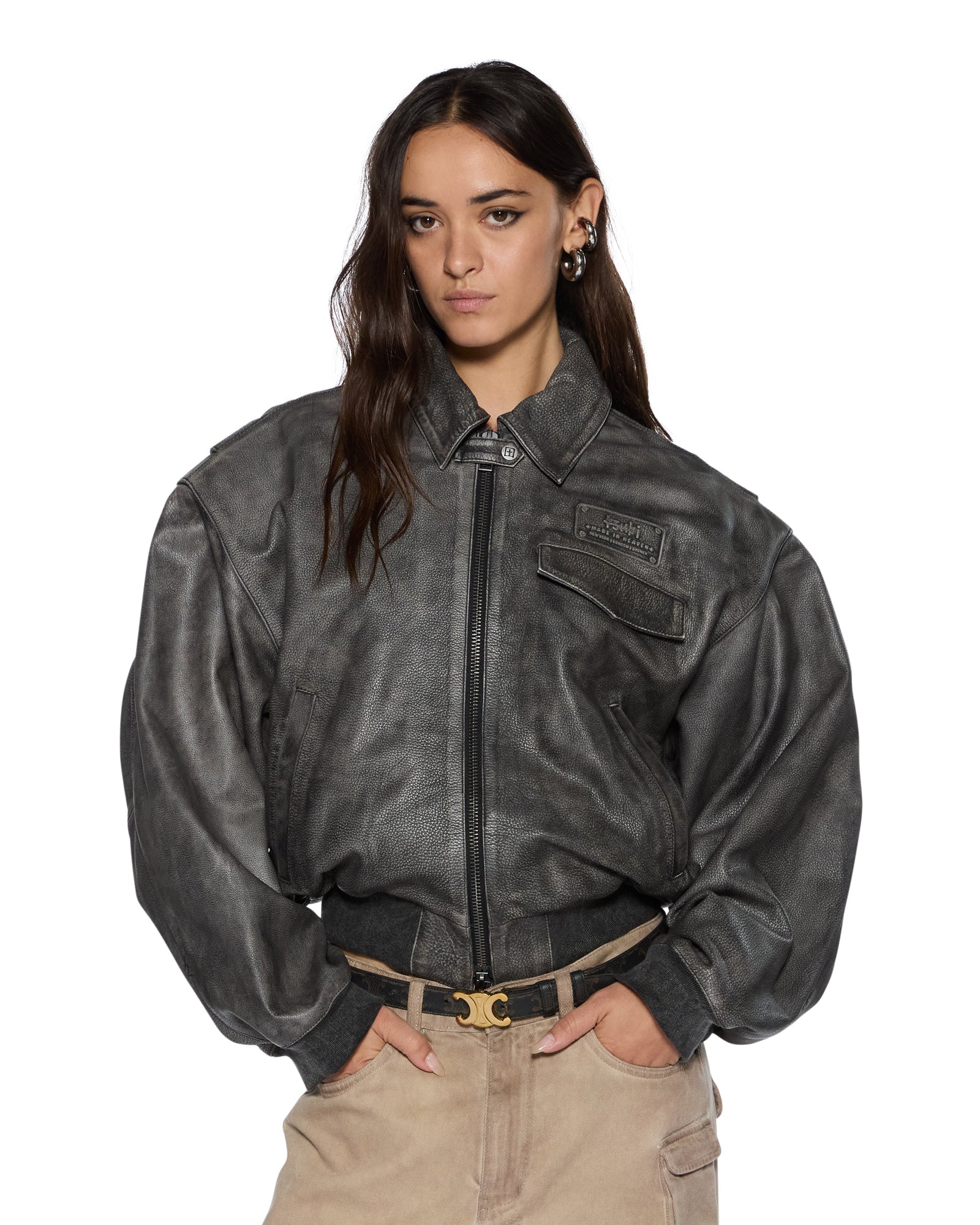 WOMENS  HIGHWAY BOMBER VINTAGE BLACK REGULAR JACKETS