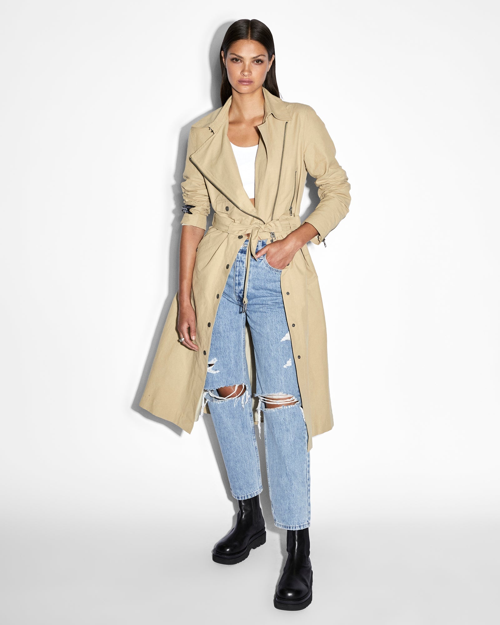 INCOGNITO BIKER/TRENCH KHAKI