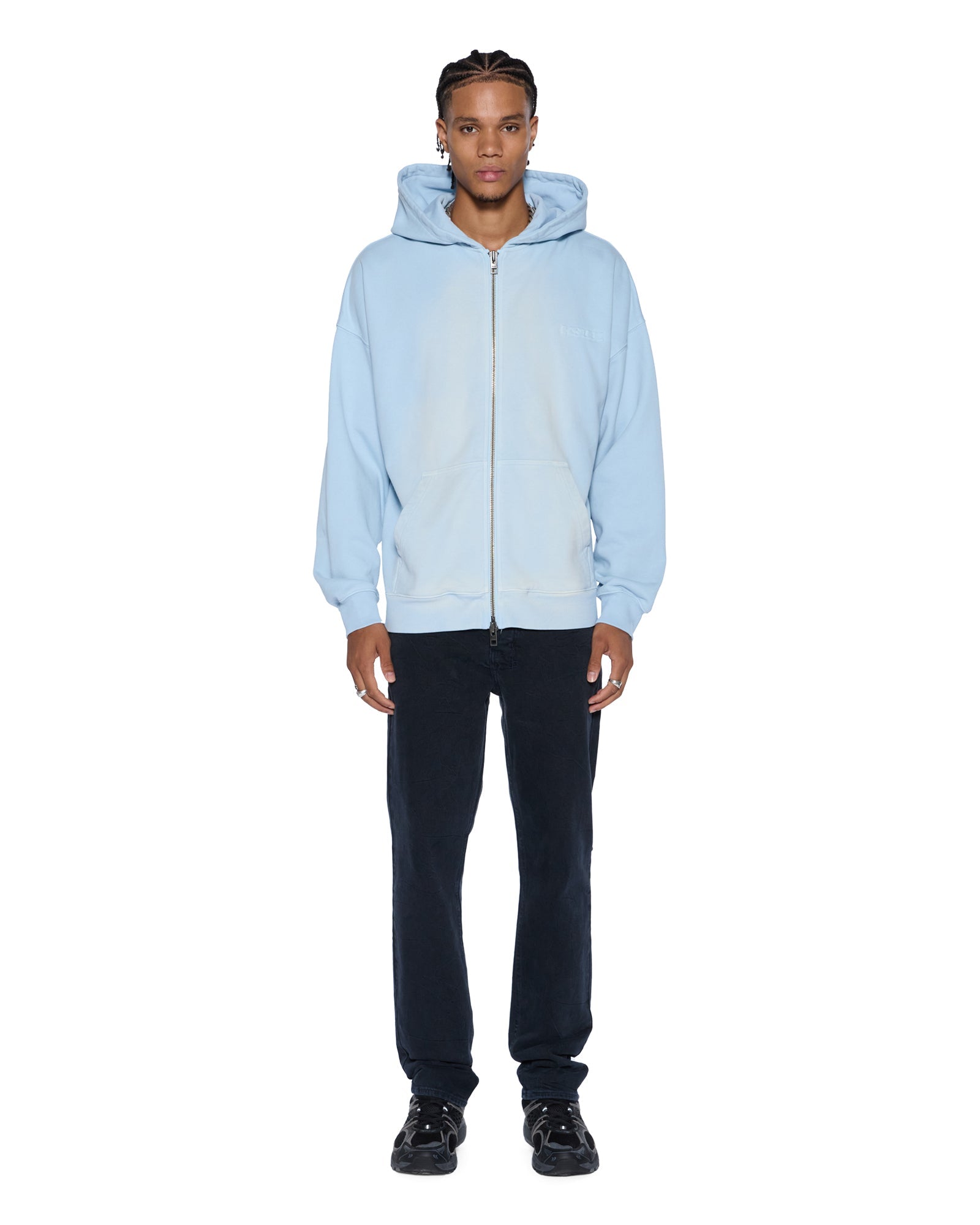 MENS  INTRUDER EKCESS ZIP THRU HOOD ICE MIST OVERSIZED FLEECE