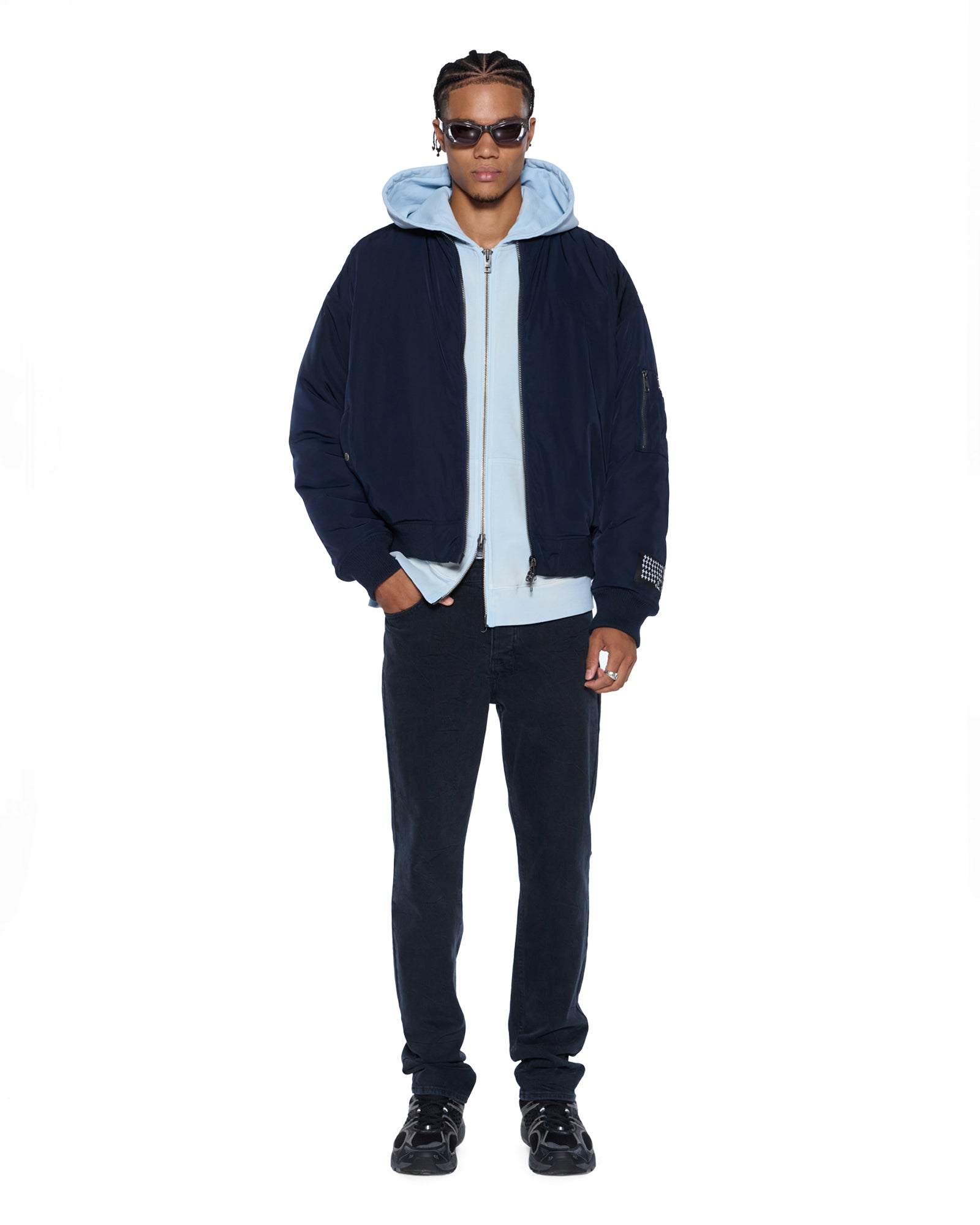 MENS  INTRUDER EKCESS ZIP THRU HOOD ICE MIST OVERSIZED FLEECE