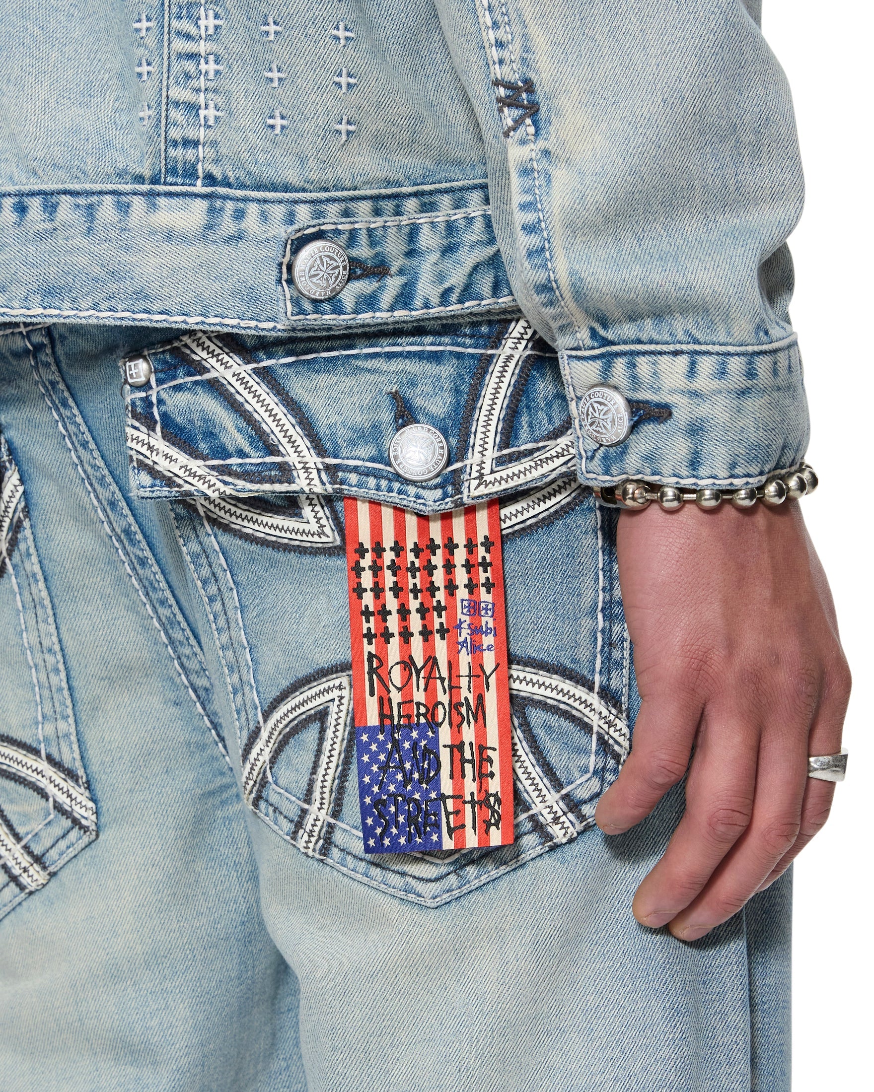 MENS  KSUBI X ALICE HOLLYWOOD TORO PUNK BOOTCUT DENIM JEANS