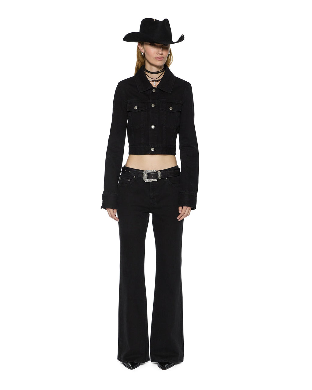 WOMENS SOHO LO JET BLACK DENIM JEANS