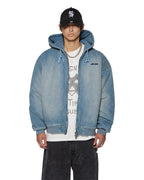 MENS SLOUCH BOMBER JACKET FADED INDIGO JACKETS