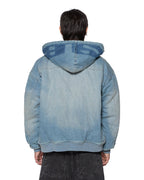 MENS SLOUCH BOMBER JACKET FADED INDIGO JACKETS
