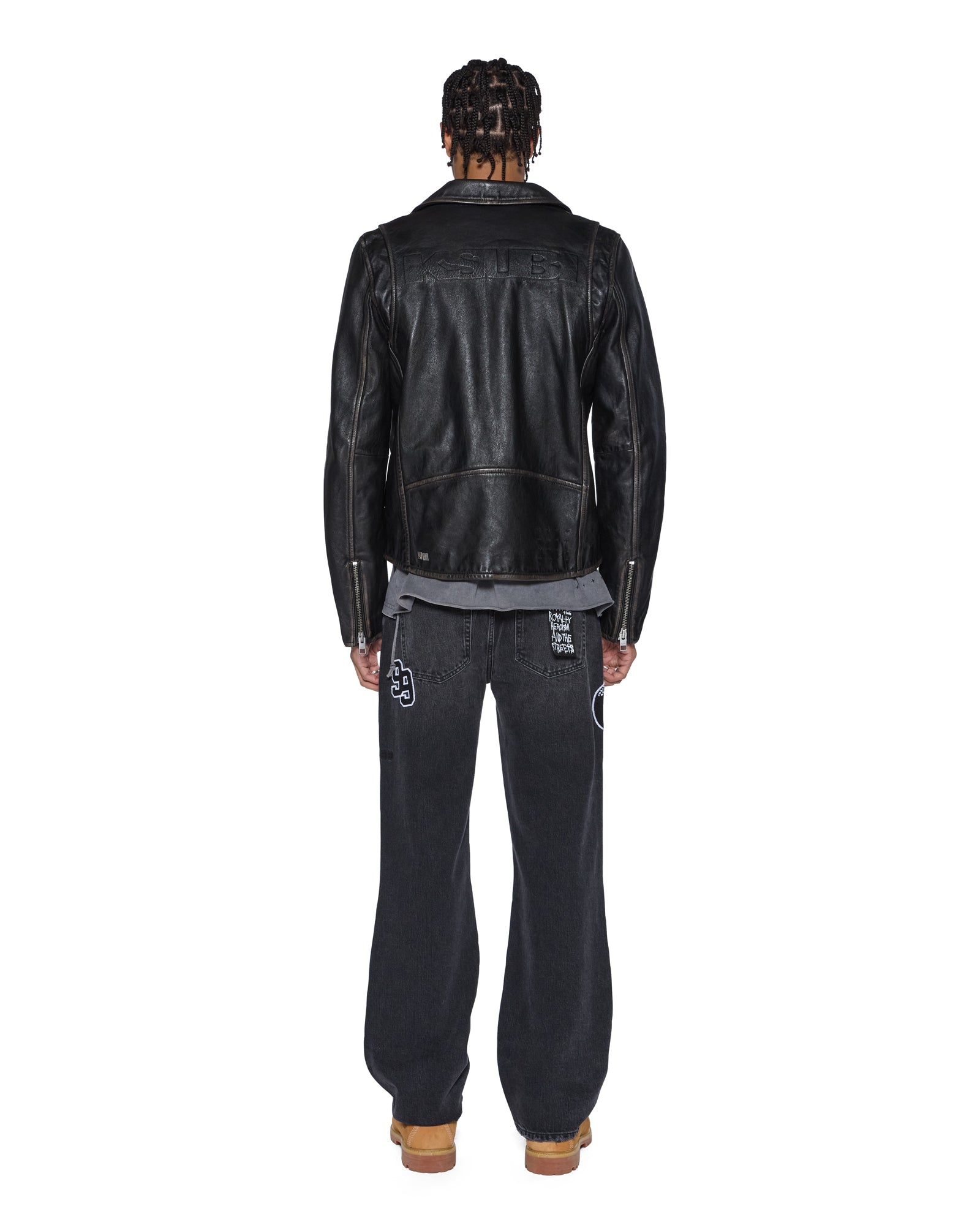 MENS  SOTT CAPITOL LEATHER JACKET BLACK REGULAR JACKETS