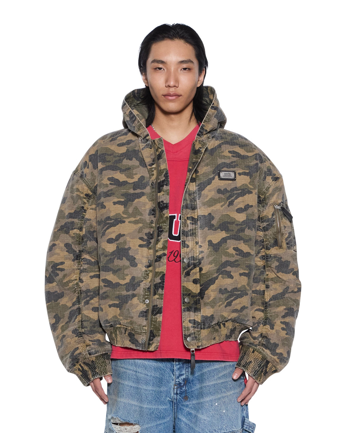MENS PLATED BOMBER JACKET CAMO JACKETS