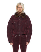 WOMENS RELAXED TRUCKER JACKET MERLOT JACKETS
