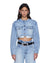 WOMENS  TORN OFF CROP TRUCKER VAPOUR OVERSIZED JACKETS