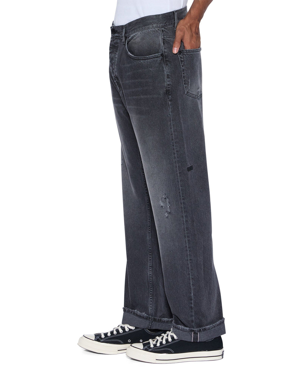 MENS ANTI K SELVEDGE CHICAGO BLACK DENIM JEANS