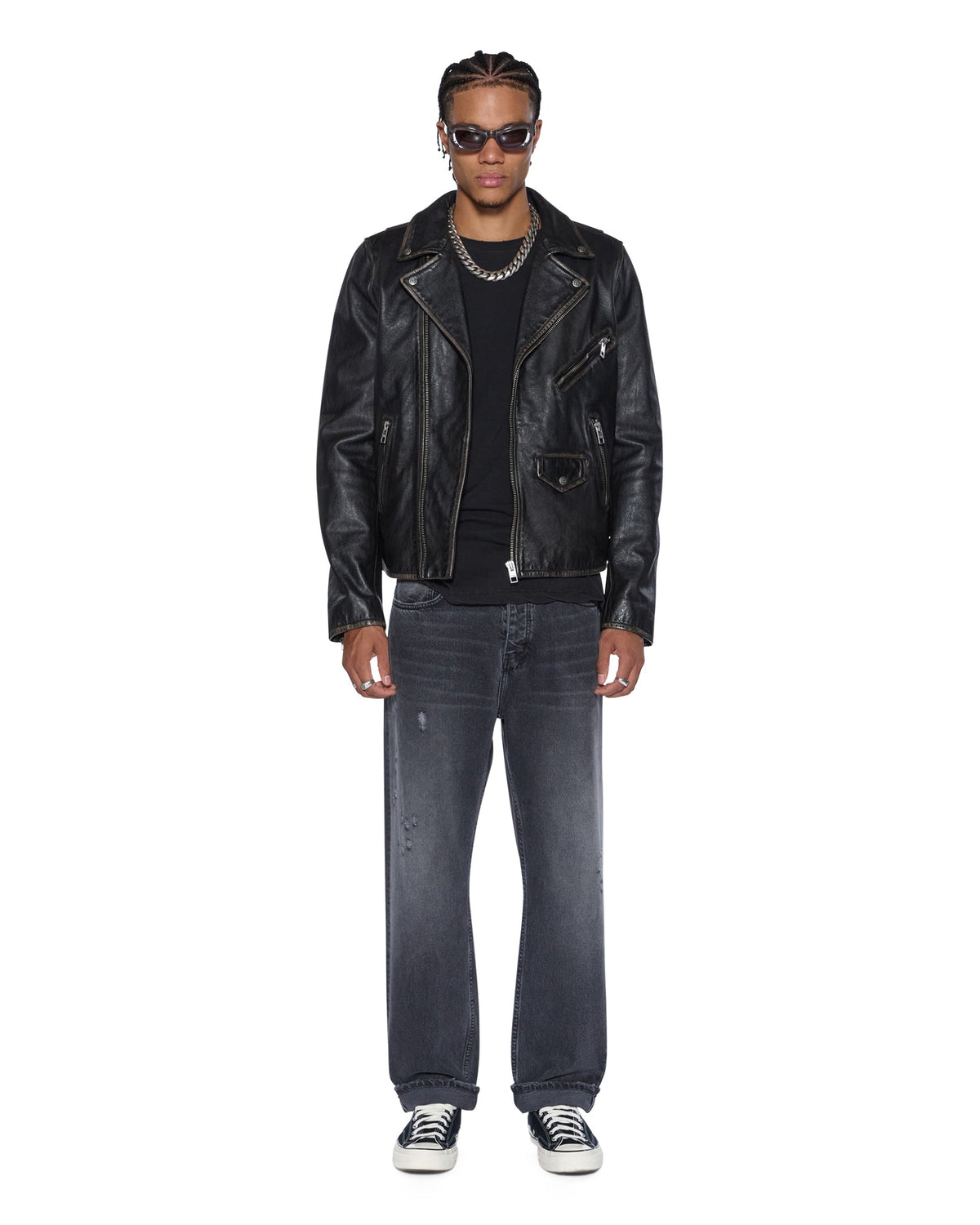 MENS ANTI K SELVEDGE CHICAGO BLACK DENIM JEANS