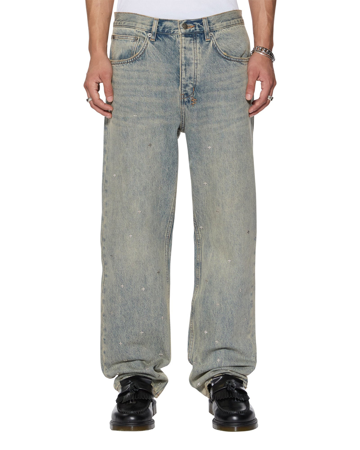MENS ANTI K STAGELIGHT METALIK DENIM JEANS