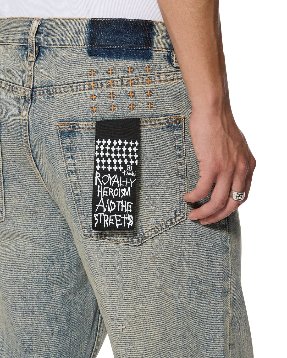 MENS ANTI K STAGELIGHT METALIK DENIM JEANS