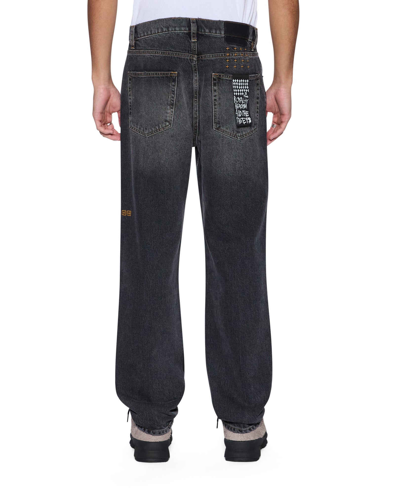 MENS  ANTI K VILLAIN GREY RELAXED DENIM JEANS