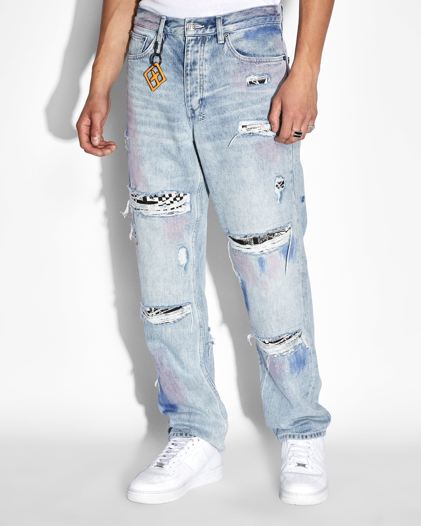 MENS  ANTI K STREETS KOLOR RELAXED DENIM JEANS