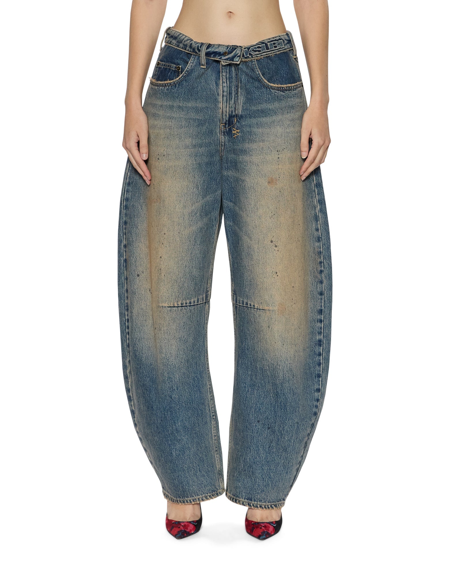 WOMENS BARREL JEAN DUNE BARREL LEG DENIM JEANS