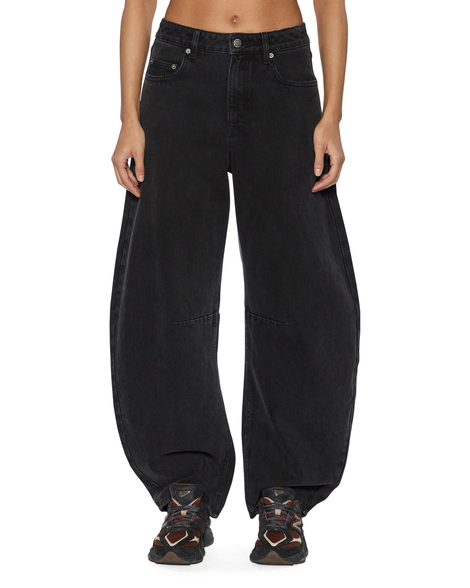 WOMENS  BARREL JEAN NOIR BARREL LEG DENIM JEANS