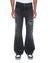 MENS  BRONKO ROADHOUSE BLACK PATCHED BOOTCUT DENIM JEANS