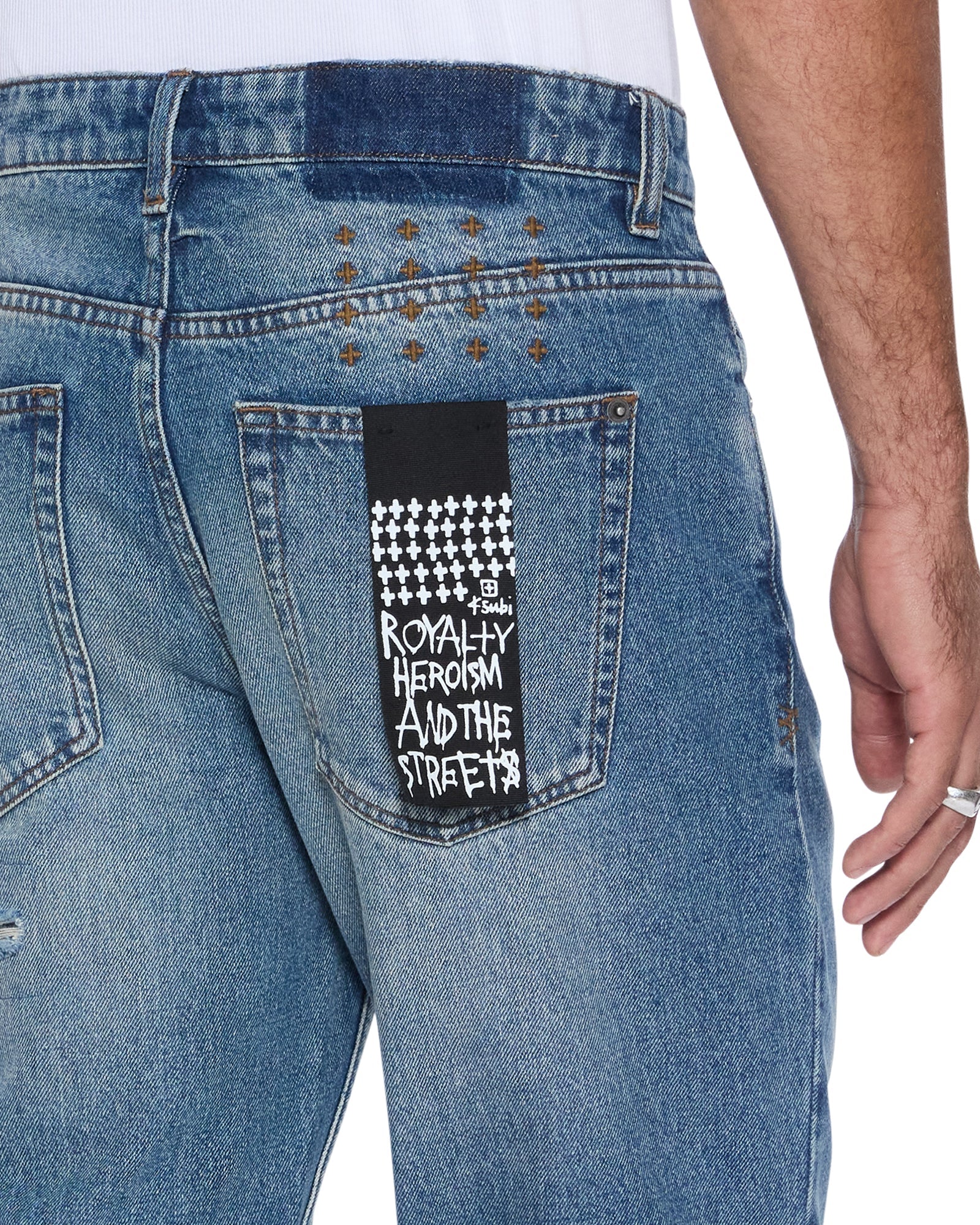 MENS  BRONKO ROADHOUSE REPAIR BOOTCUT DENIM JEANS