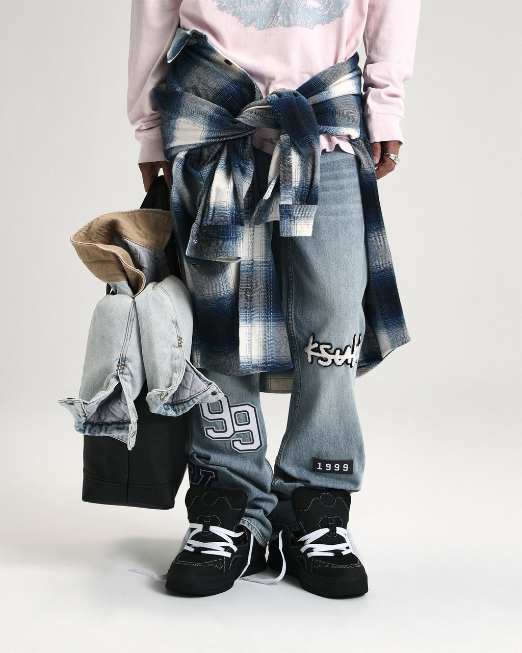 MENS BRONKO STRIKER PATCHED DENIM JEANS