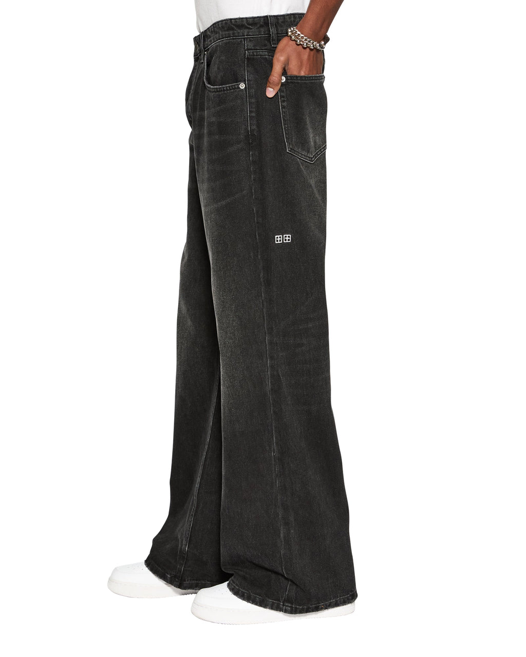 MENS BRONKO EMBLEM BLACK DENIM JEANS