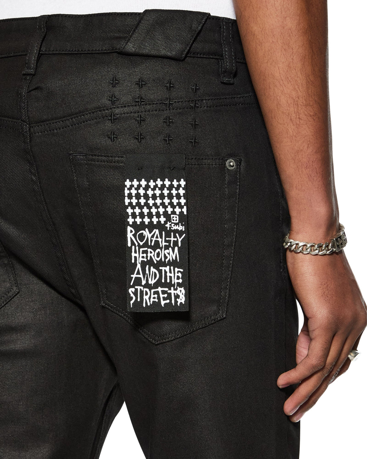 MENS CHITCH BLACK WAX DENIM JEANS