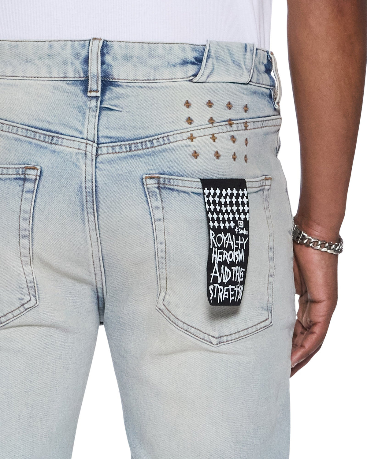 Mens Chitch Kristal Painted Slim Denim Jeans - Denim