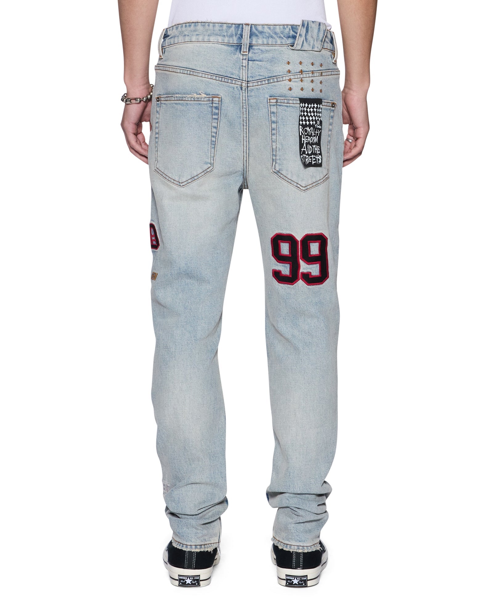 Mens Chitch Seattle Blue Repair Slim Denim Jeans | Ksubi ++