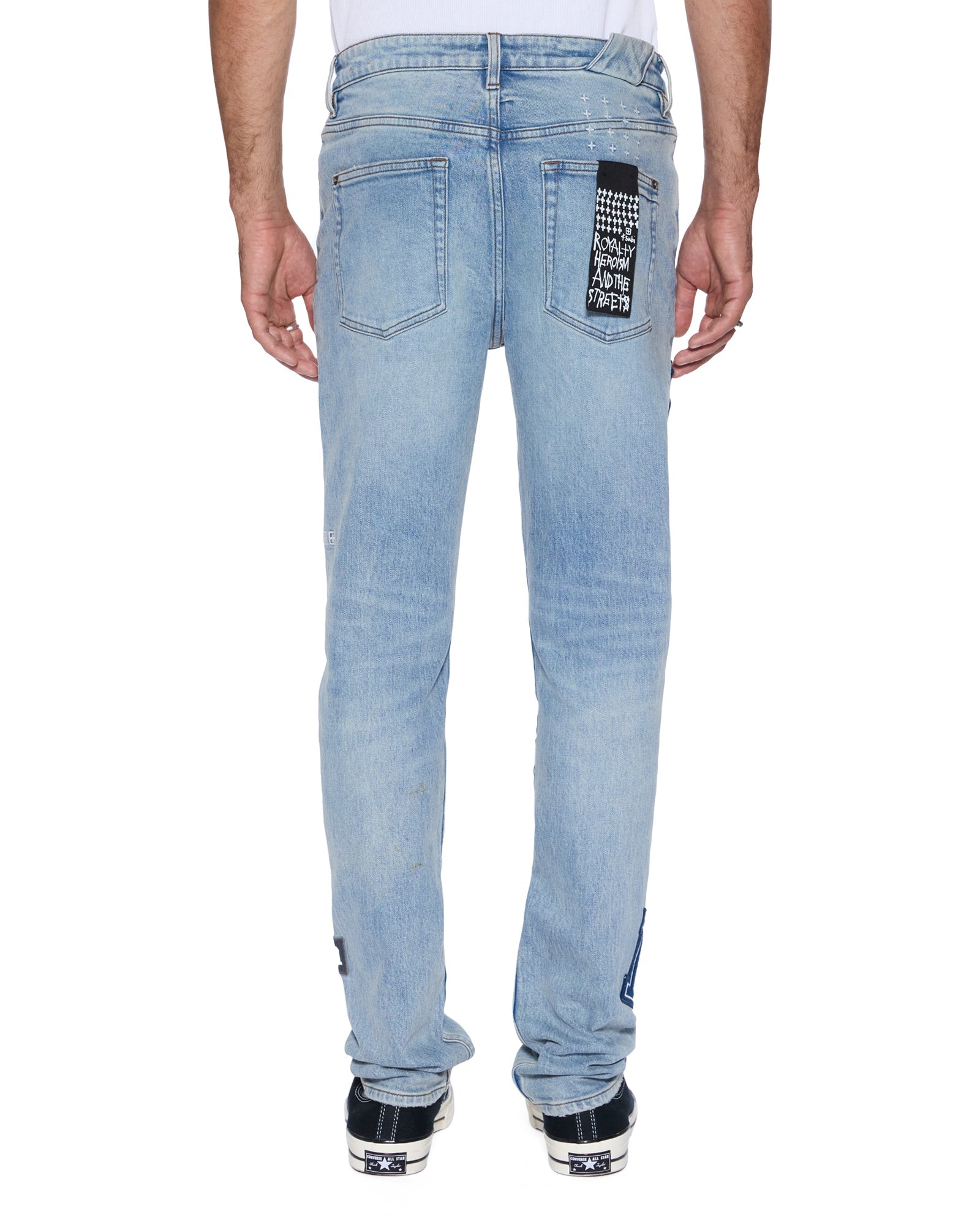 MENS  CHITCH STRIKER PATCHED SLIM DENIM JEANS