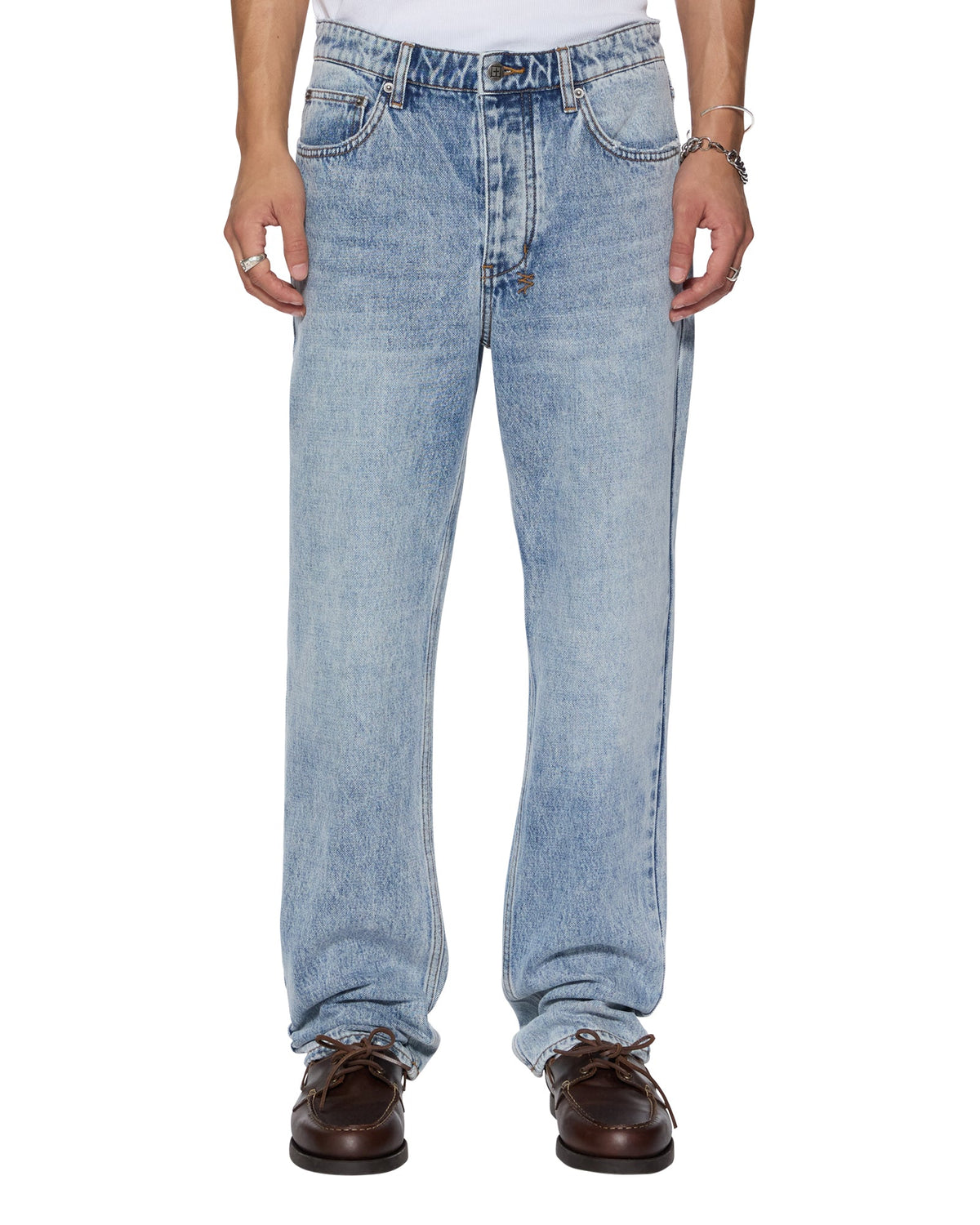 Mens Hazlow Bunker Blue Straight Denim Jeans - Denim