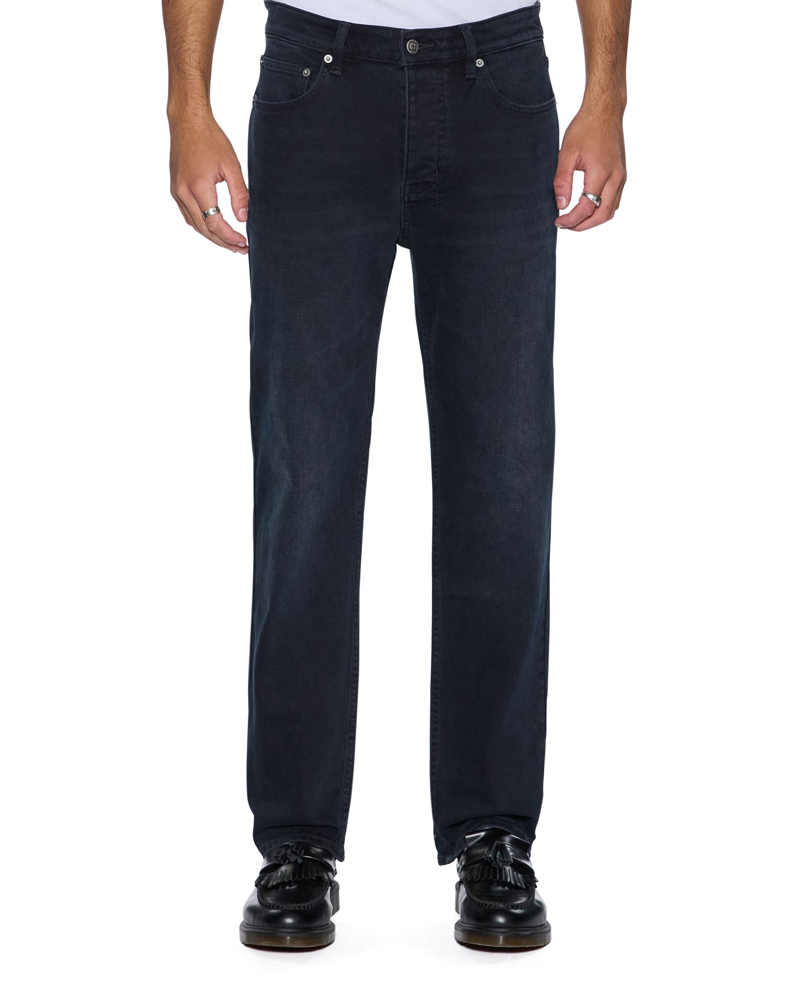 MENS  HAZLOW RINSED RESIN STRAIGHT DENIM JEANS