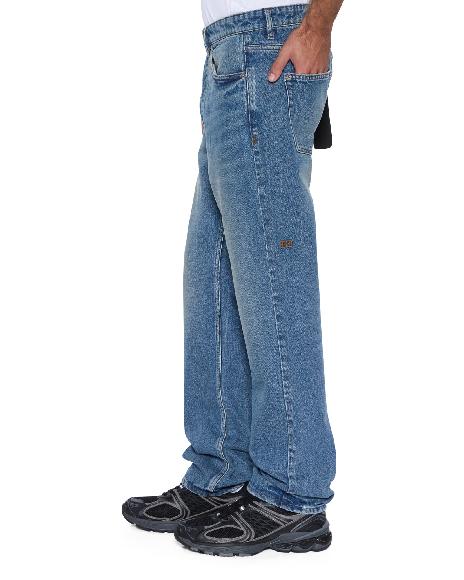 MENS  HAZLOW ROADHOUSE REPAIR STRAIGHT DENIM JEANS
