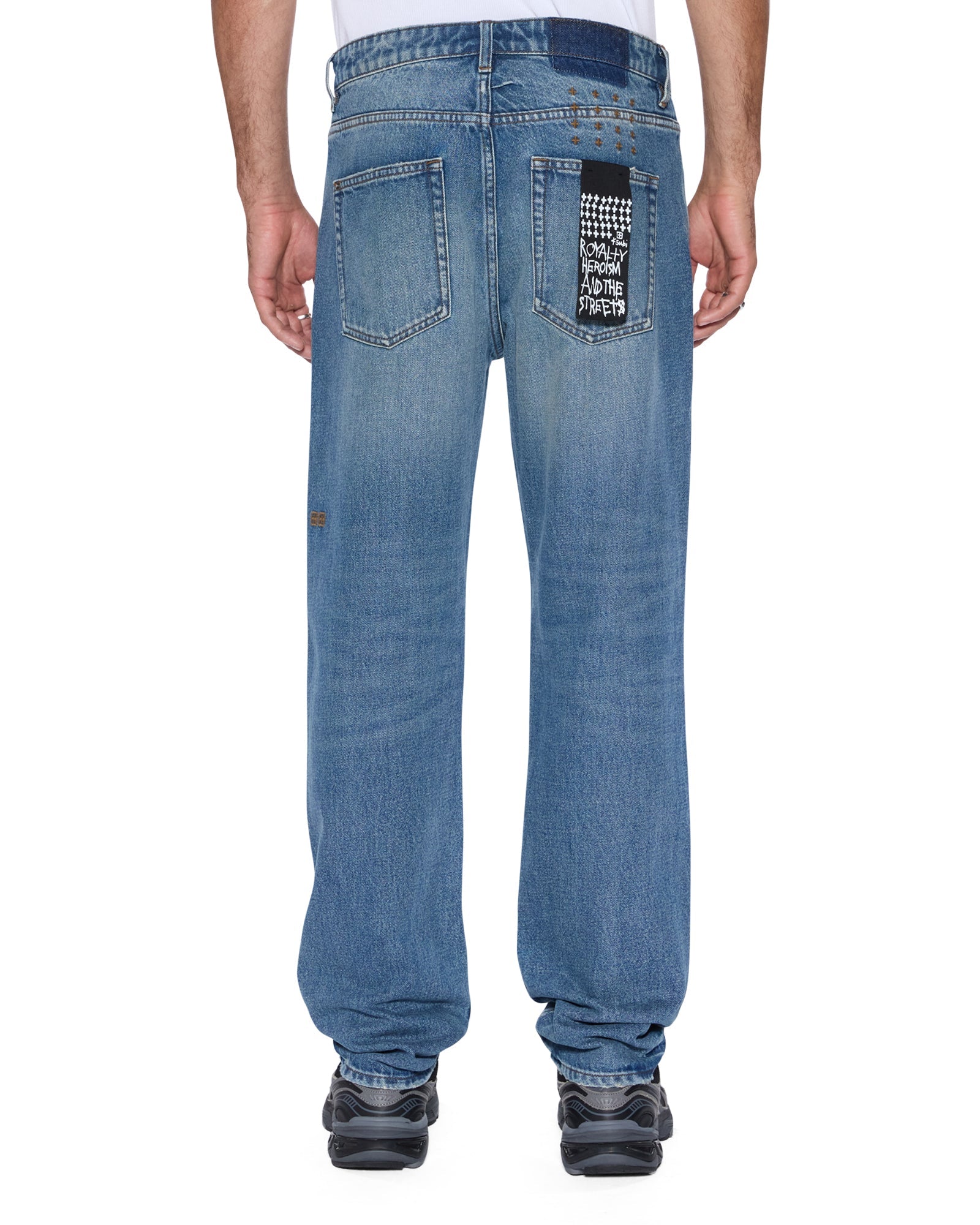 MENS  HAZLOW ROADHOUSE REPAIR STRAIGHT DENIM JEANS