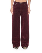 WOMENS LOW RIDER JEAN MERLOT DENIM JEANS