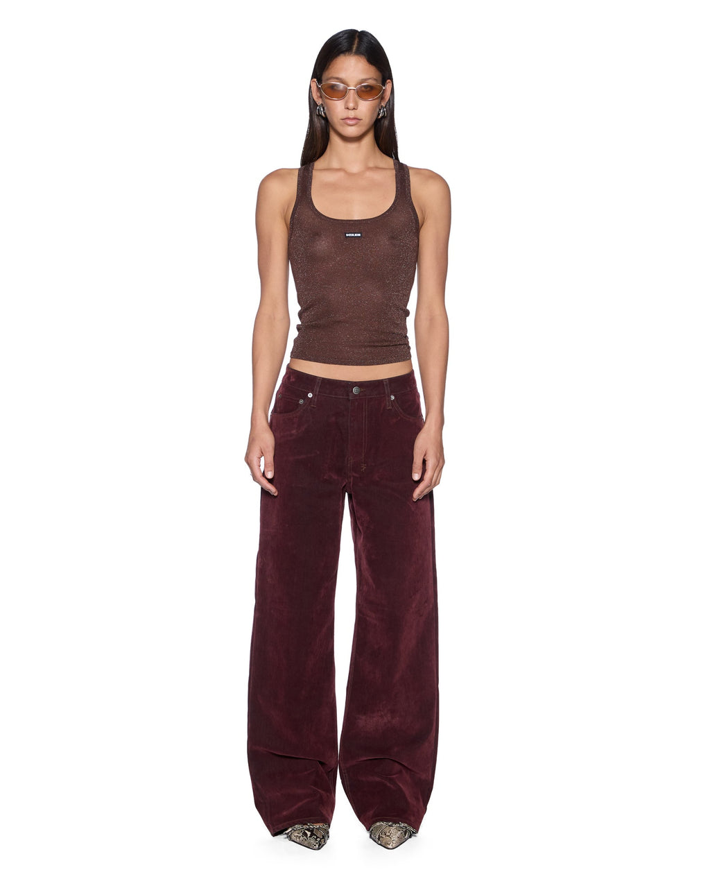 WOMENS LOW RIDER JEAN MERLOT DENIM JEANS