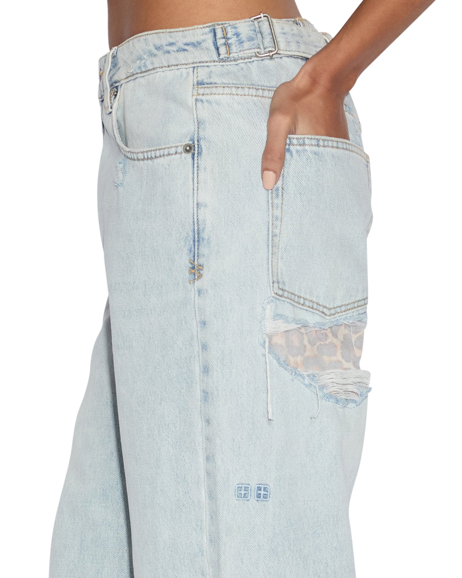 WOMENS  LOW RIDER SKYFALL RAMPANT RIPPED BAGGY DENIM JEANS