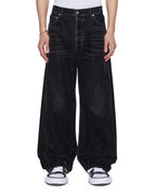 Mens Maxx Black Blur Relaxed Denim Jeans - Black