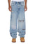MENS  MAXX STRIKER PATCHED BAGGY DENIM JEANS