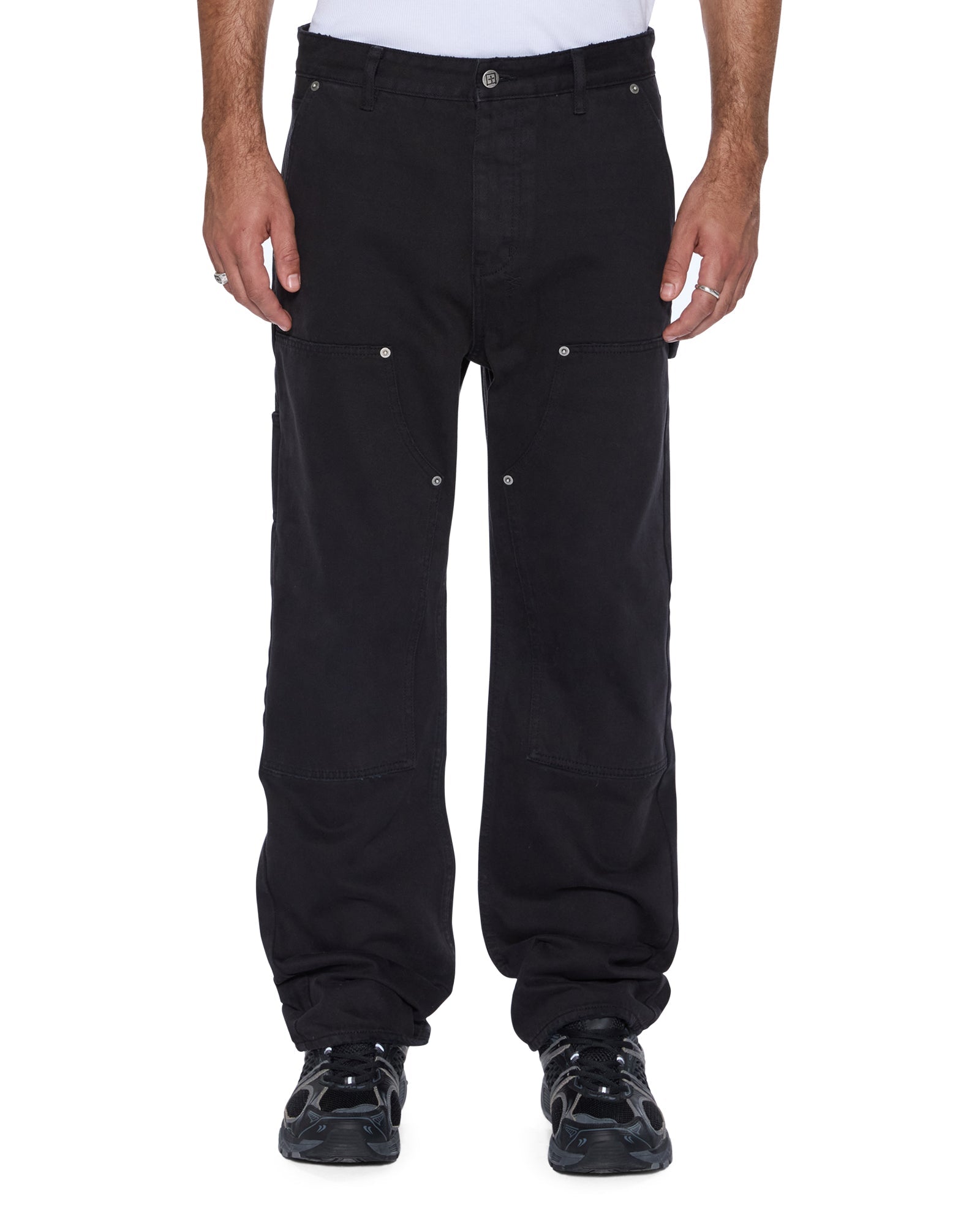MENS  OPERATOR PANT JASPER BLACK RELAXED DENIM JEANS